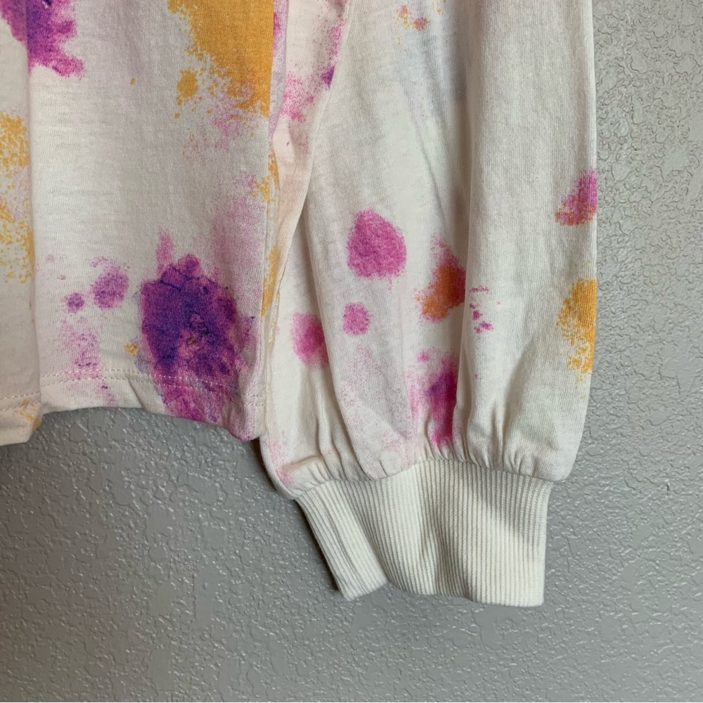 Candace Cameron Bure Pansy Floral Print Long Sleeve Tee Top Size XS NWOT - Picture 5 of 14